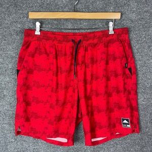 UNRL Shorts Mens 2XL Red Excellent Folds of Honor Camo Athletic Gym Workout